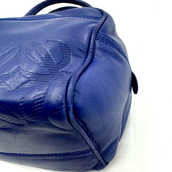 Auth Loewe Super Soft Blue Nappa Leather Mini Anagram Shoulder Bag Preloved - Picture 6 of 14